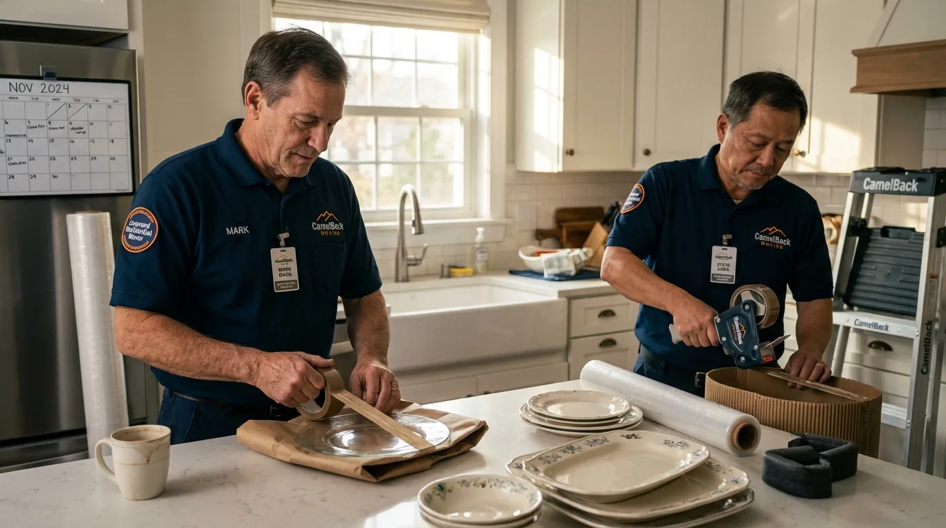 Professional crew packing kitchen dishware in Olathe, CO
